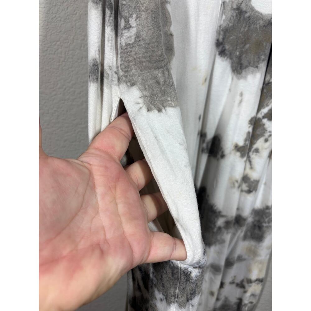 Groceries Apparel Size Medium Slip Midi Dress White Gray Organic Cotton Tie Dye - Picture 6 of 11